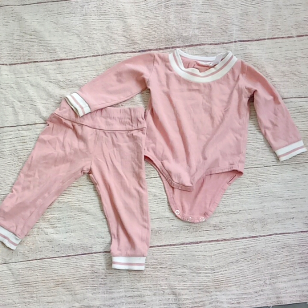Fragile pink baby outfit size 12 months